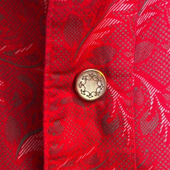 Platini Red Paisley Western Shirt Size L - Picture 3 of 7